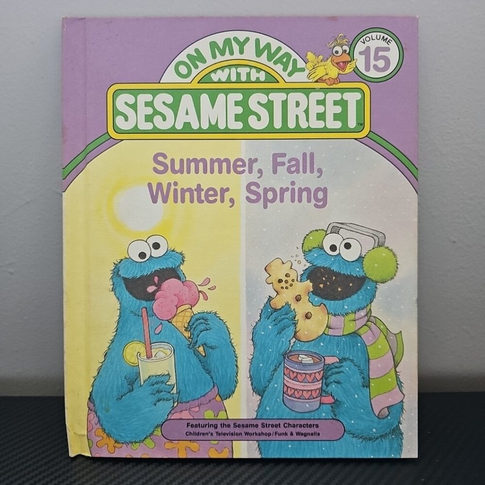 1989 Vintage HC Vol 15 On My Way With Sesame Street SUMMER ,FALL ,WINTER,SPRING